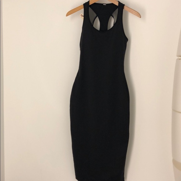 tight black tank dress